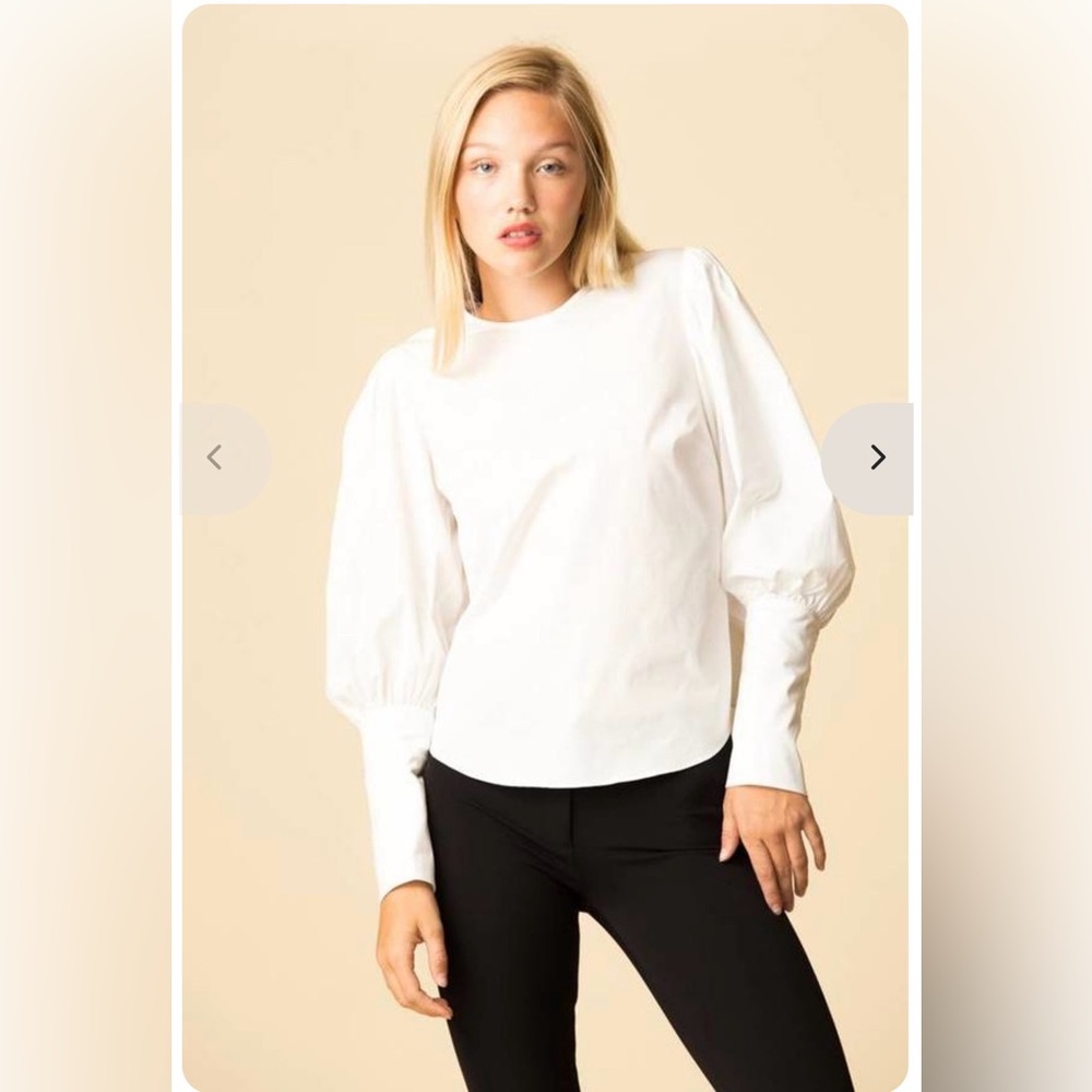 Veronica Beard White Puff Sleeve Blouse